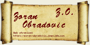 Zoran Obradović vizit kartica